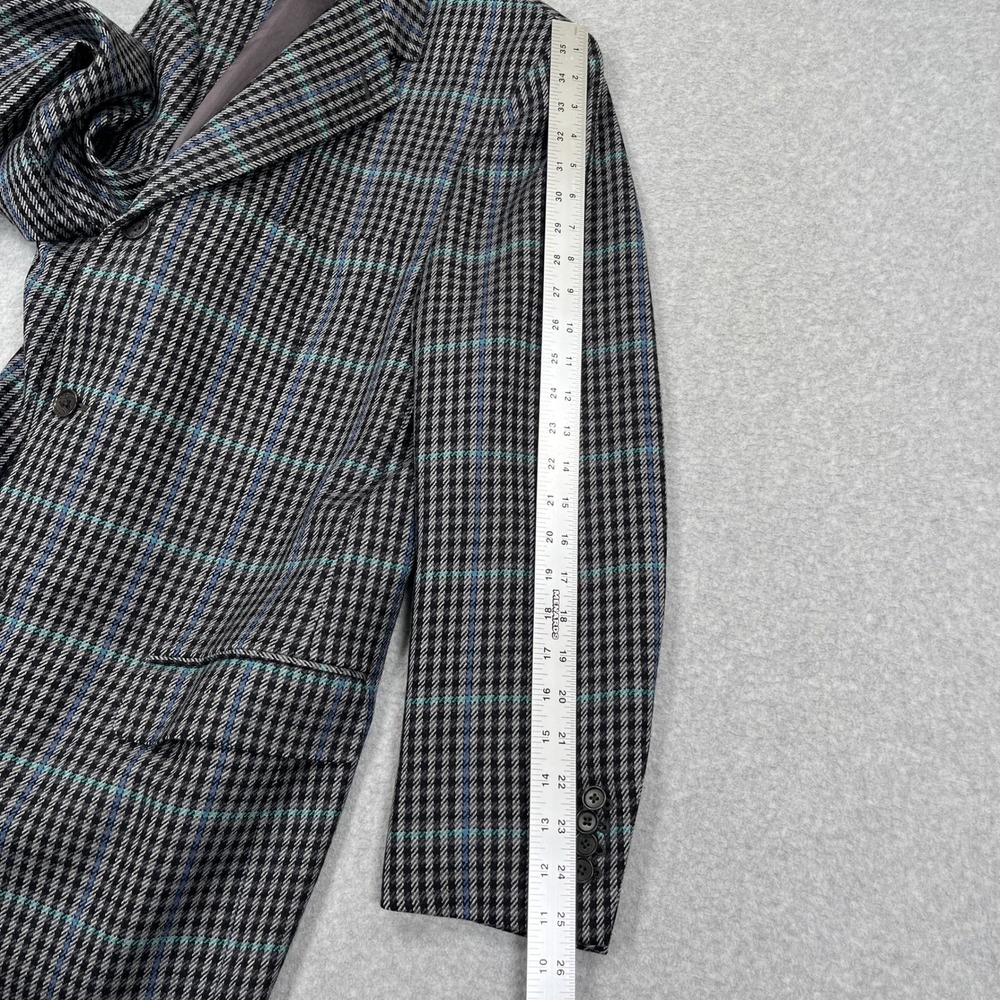 Isaia Napoli Sport Coat Mens 48L US 58L EU Plaid Surgeon Cuff Sirio G. Blazer - Picture 9 of 15